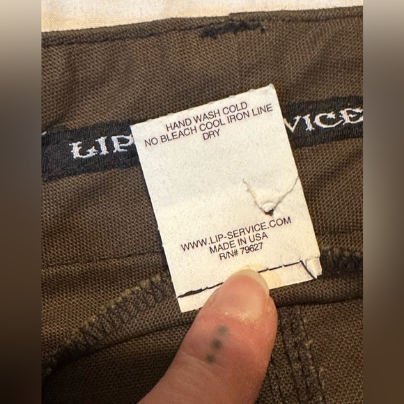 Vintage 00s Lip Service Rare Military Style Green Cargo Mini Skirt sz Large - Picture 9 of 9